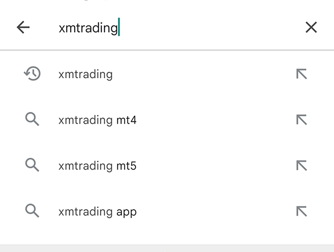 Android用のXMTradingアプリ検索