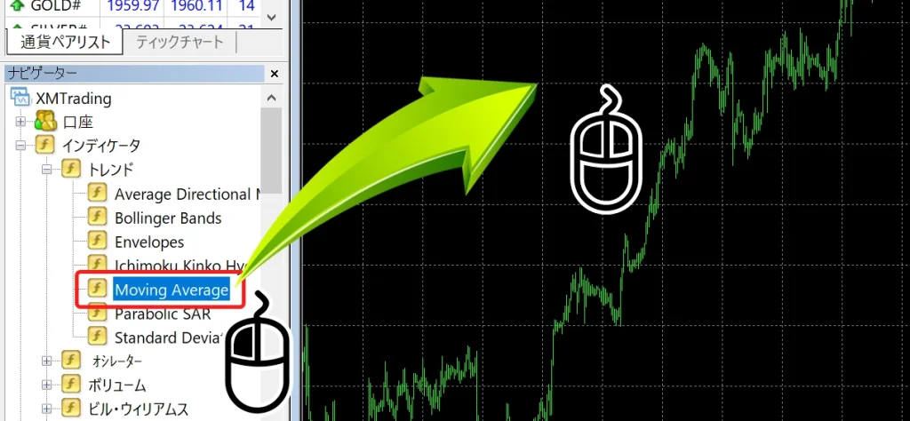 パソコン版MT4のインジケーター追加手順１